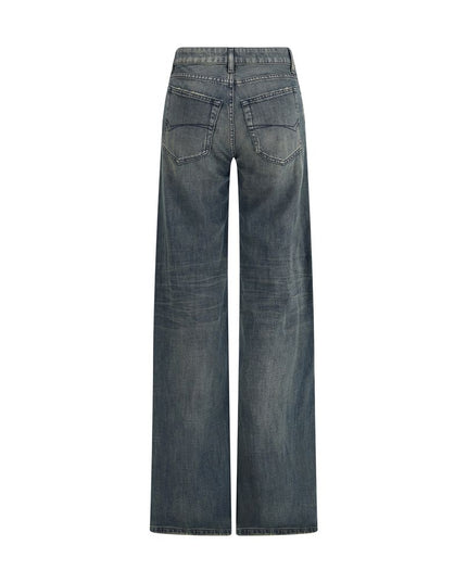 Balenciaga Blue Cotton Flared Jeans