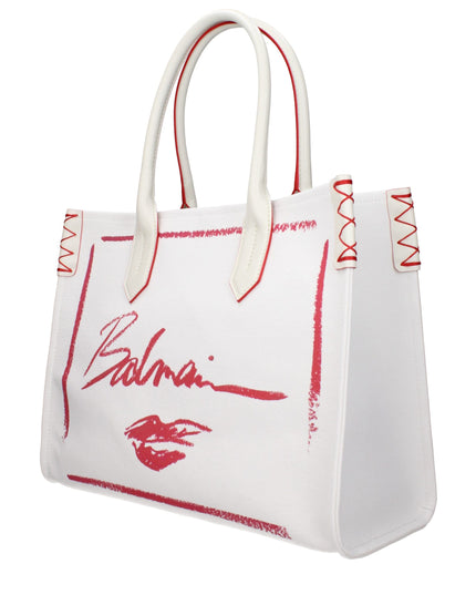 Balmain White Fabric Handbag