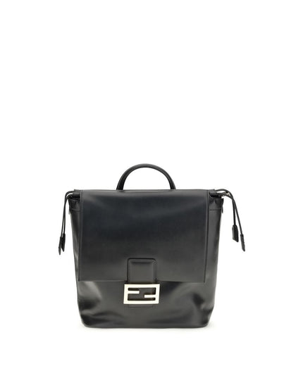 Fendi Black Calf Leather Bos Taurus Backpack