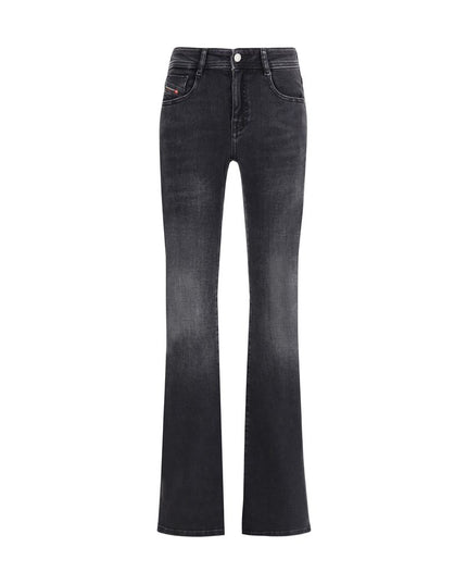 Diesel Black Cotton Bootcut Jeans