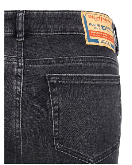 Diesel Black Cotton Bootcut Jeans