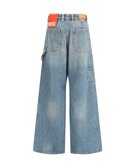 Diesel Blue Cotton Relaxed Fit Jeans