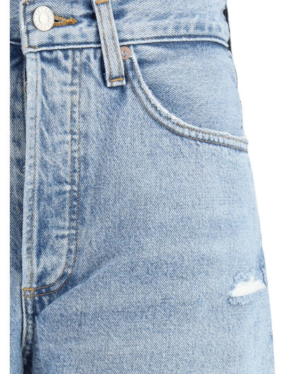 Agolde Light Blue Cotton Straight-Leg Jeans