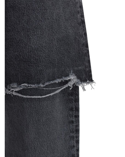 Agolde Black Recycled Cotton Straight-Leg Jeans