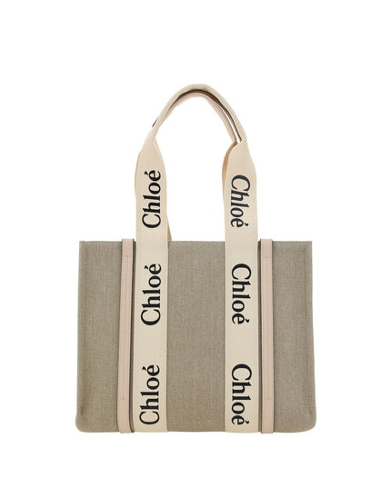 Chloé Beige Linen Shoulder Bag