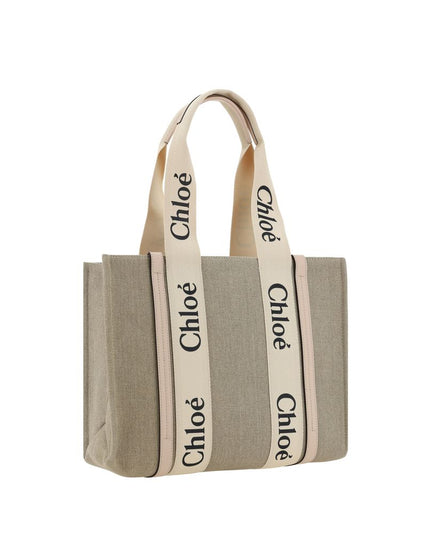 Chloé Beige Linen Shoulder Bag