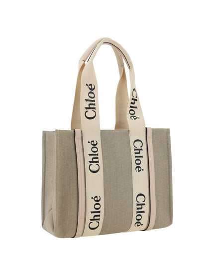 Chloé Beige Linen Shoulder Bag