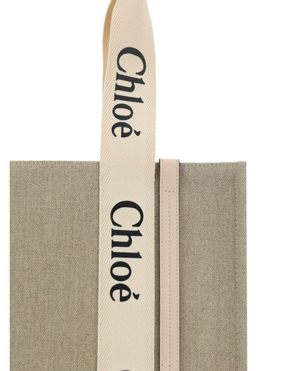 Chloé Beige Linen Shoulder Bag