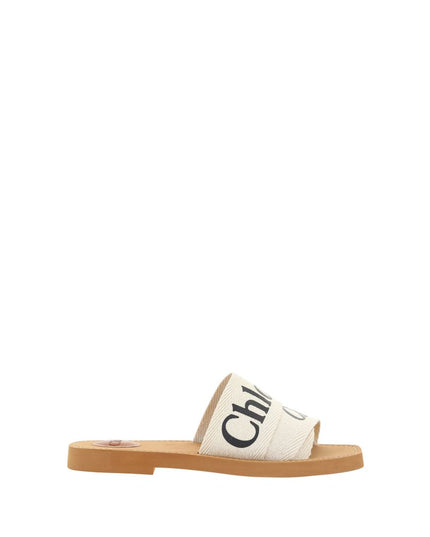 Chloé White Rubber Flat Sandals