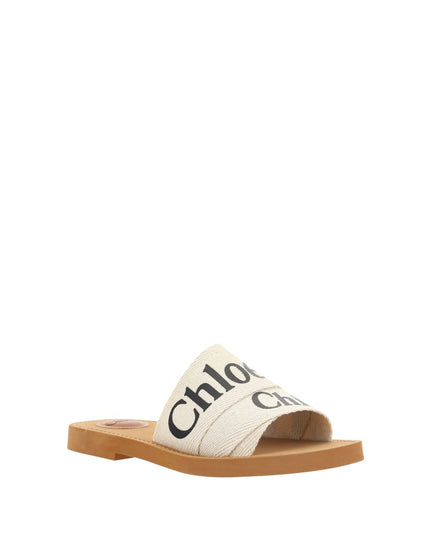 Chloé White Rubber Flat Sandals