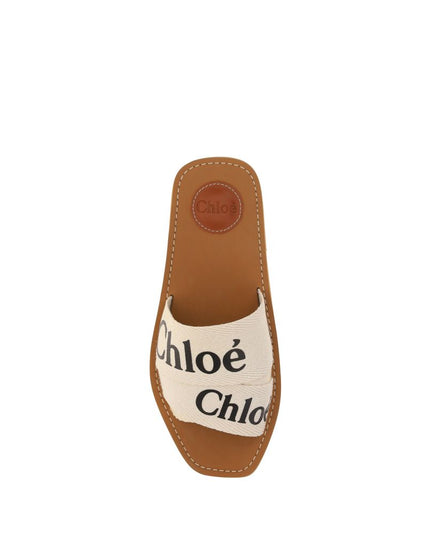 Chloé White Rubber Flat Sandals
