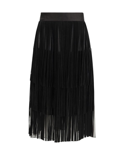 Dolce & Gabbana Black Silk Long Skirt