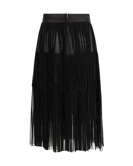 Dolce & Gabbana Black Silk Long Skirt