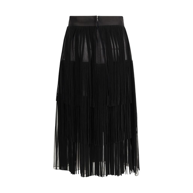 Dolce & Gabbana Black Silk Long Skirt