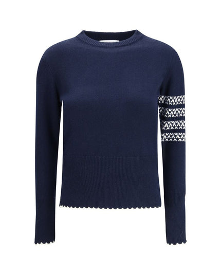 Thom Browne Blue Fleece Wool Sweatshirt