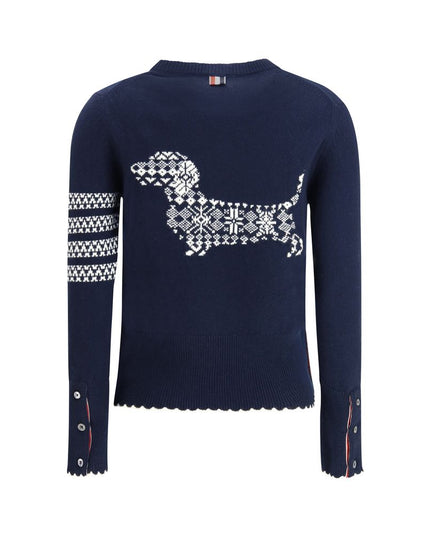 Thom Browne Blue Fleece Wool Sweatshirt