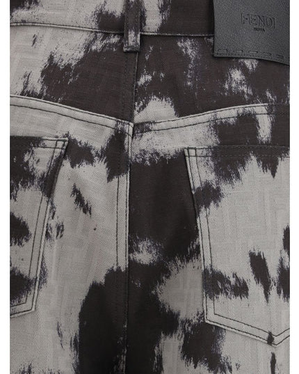 Fendi Black Cotton Straight-Leg Jeans
