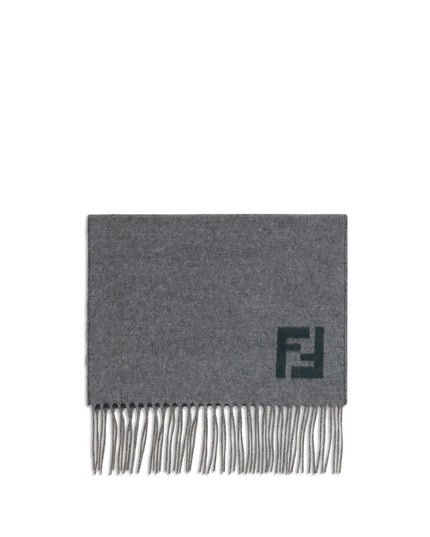 Fendi Gray Wool Scarf