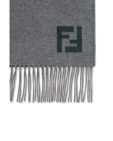 Fendi Gray Wool Scarf