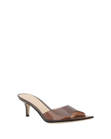 Gianvito Rossi Brown Polyurethane Stiletto Heel Sandals