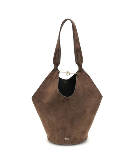 Khaite Brown Calf Leather Bos Taurus Shoulder Bag