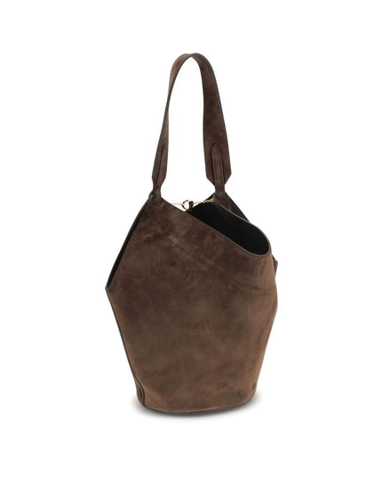 Khaite Brown Calf Leather Bos Taurus Shoulder Bag