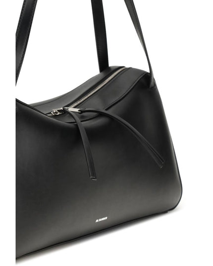 Jil Sander Black Calf Leather Bos Taurus Shoulder Bag