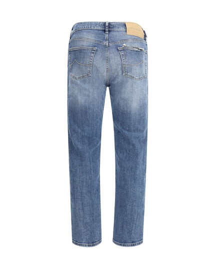 Jacob Cohen Blue Cotton Relaxed Fit Jeans