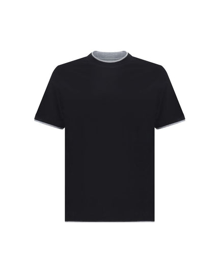 Brunello Cucinelli Black Cotton T-Shirt