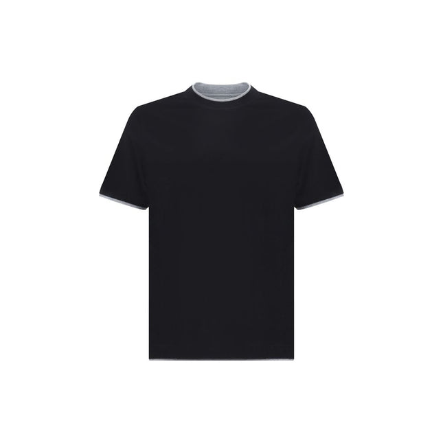 Brunello Cucinelli Black Cotton T-Shirt