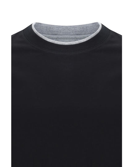 Brunello Cucinelli Black Cotton T-Shirt