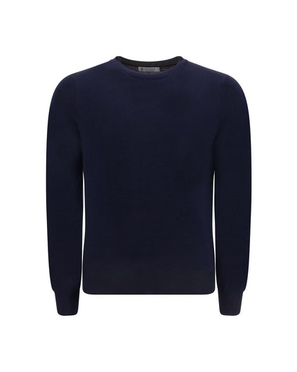 Brunello Cucinelli Blue Fleece Wool Sweatshirt