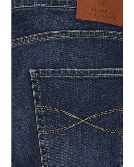 Brunello Cucinelli Blue Cotton Straight-Leg Jeans