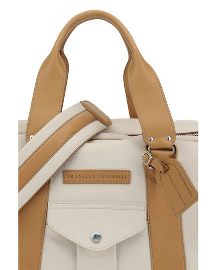Brunello Cucinelli Beige Calf Leather Bos Taurus Luggage And Travel