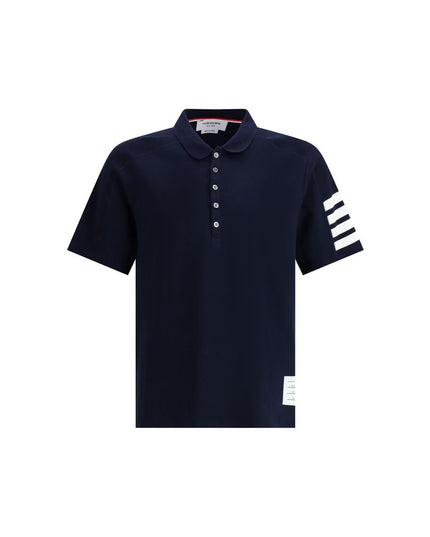 Thom Browne Blue Cotton Polo Shirt