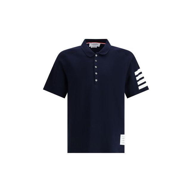 Thom Browne Blue Cotton Polo Shirt
