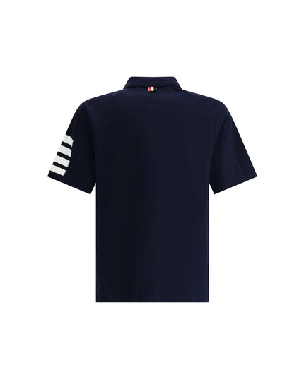 Thom Browne Blue Cotton Polo Shirt