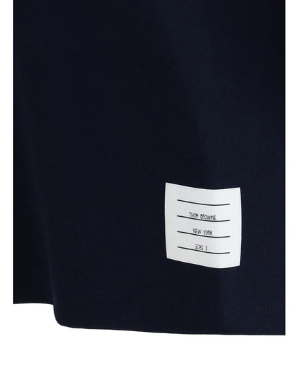 Thom Browne Blue Cotton Polo Shirt