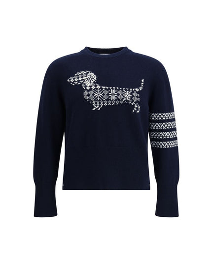 Thom Browne Blue Fleece Wool Sweatshirt