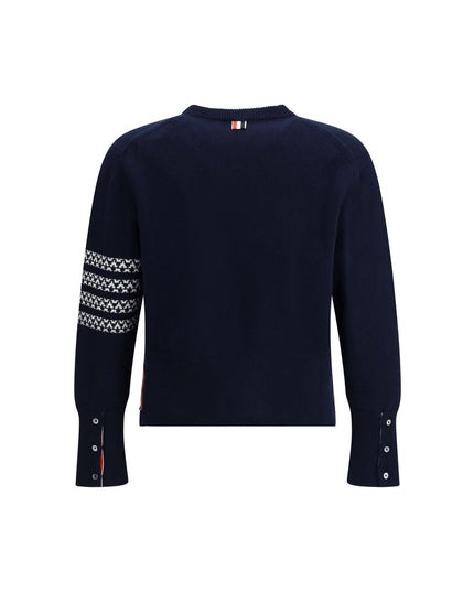 Thom Browne Blue Fleece Wool Sweatshirt