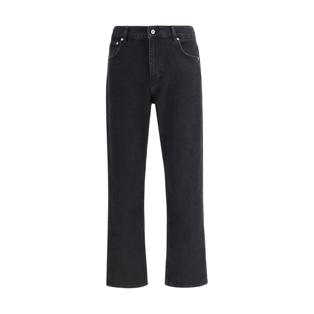 Represent Black Cotton Straight-Leg Jeans