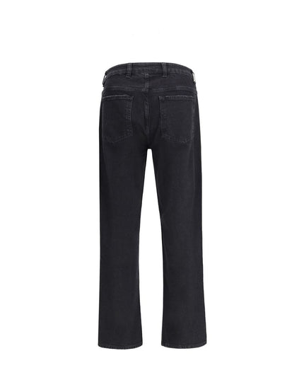 Represent Black Cotton Straight-Leg Jeans