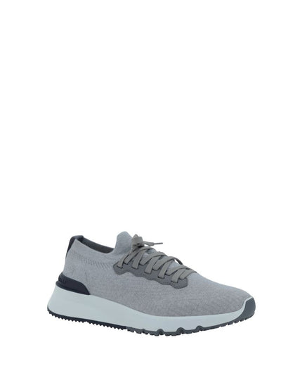 Brunello Cucinelli Gray Rubber Low Top Sneakers