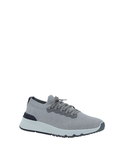Brunello Cucinelli Gray Rubber Low Top Sneakers