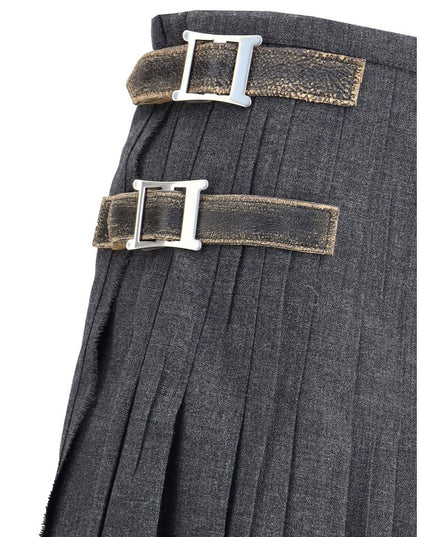 Prada Gray Mohair Long Skirt