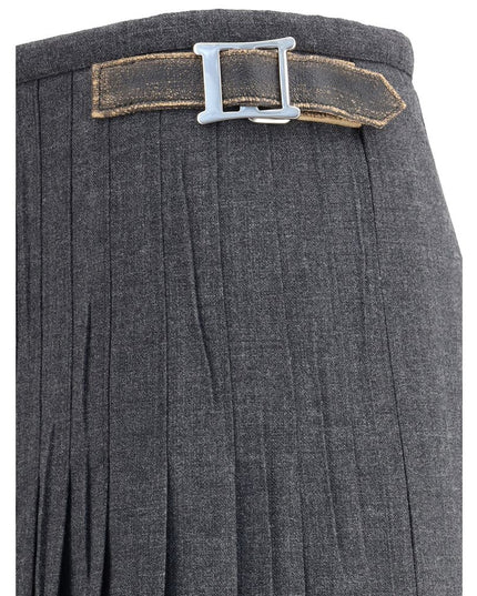 Prada Gray Mohair Long Skirt