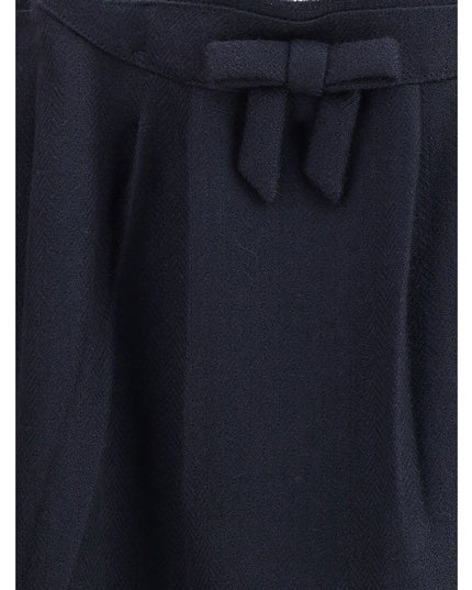 Prada Blue Fleece Wool Midi Skirt