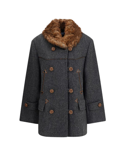 Prada Gray Fleece Wool Coat