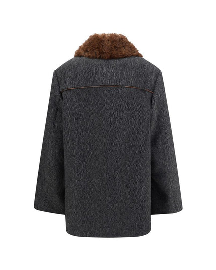 Prada Gray Fleece Wool Coat