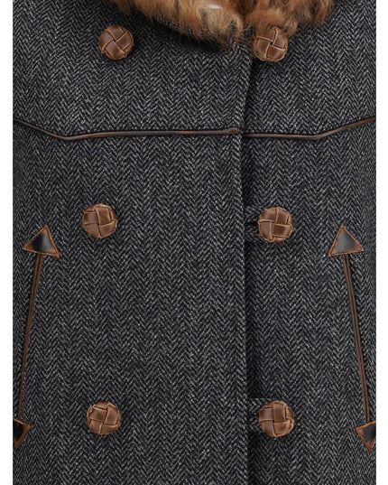 Prada Gray Fleece Wool Coat